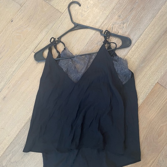 Free People XS(fits loose) Black Silk Lace Adjustable Top - Picture 8 of 14